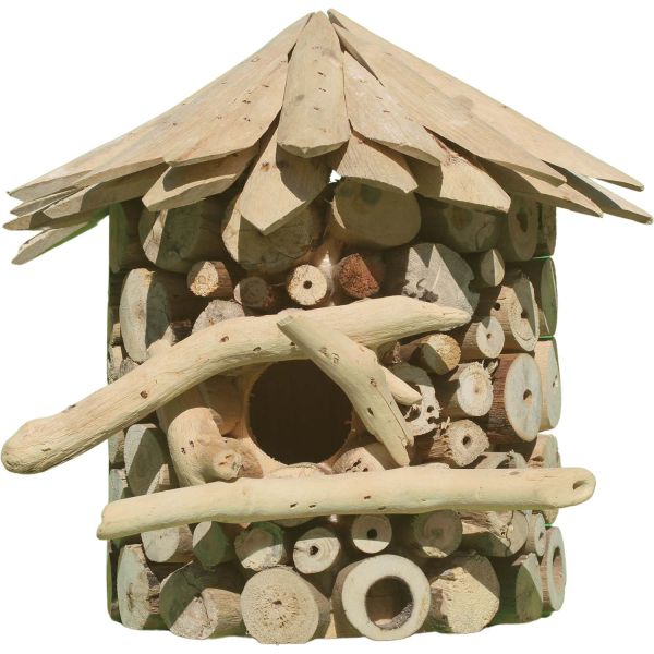 Nichoir demi-rond en bois d'albésia à accorcher