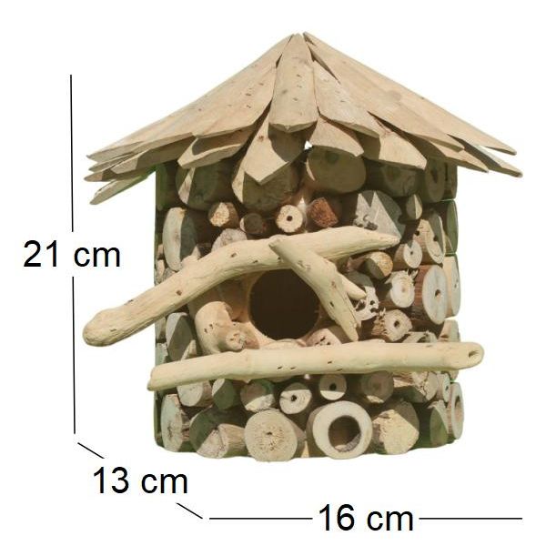 Nichoir demi-rond en bois d'albésia à accorcher - ARL-0108