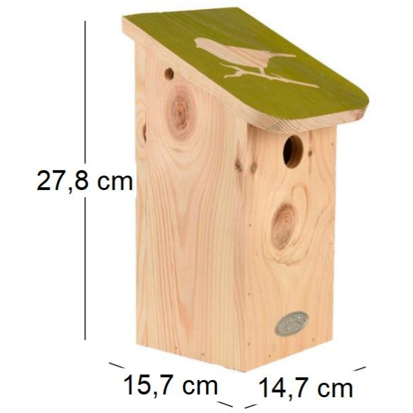 Nichoir pour mésange bleue en pin pochoir - 9