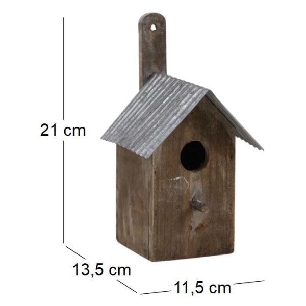 Nichoir oiseau bois et zinc - AUB-1308