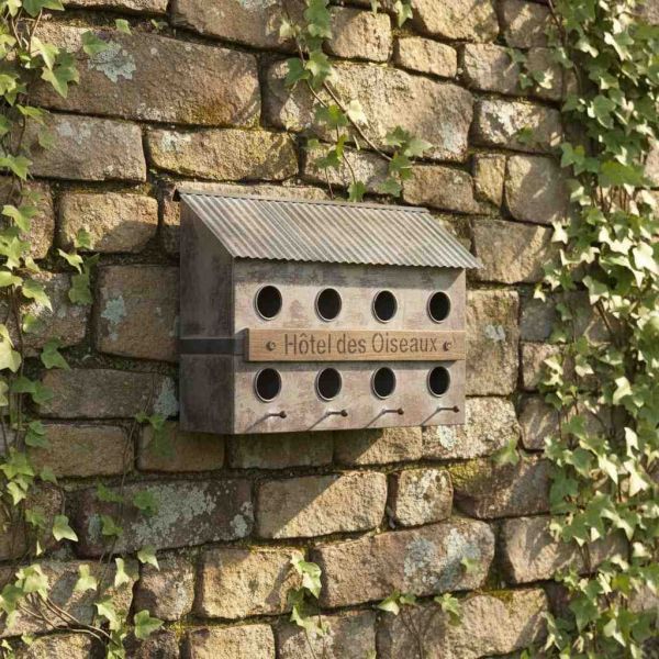 Nichoir 8 oiseaux en fer et sapin Hôtel des oiseaux - ANTIC LINE CRéATIONS