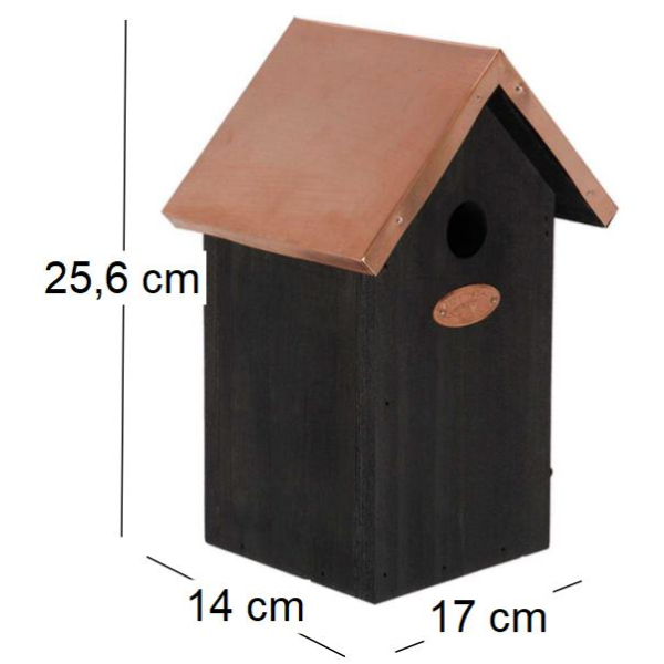 Nichoir à oiseaux en pin et cuivre - ESS-1710