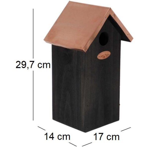 Nichoir à oiseaux en pin et cuivre - ESS-1711