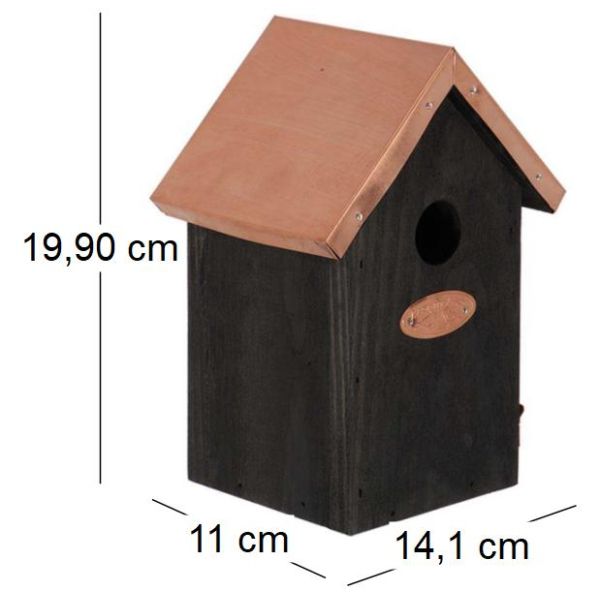 Nichoir à oiseaux en pin et cuivre - ESS-1709