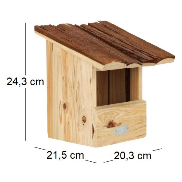 Nichoir pour oiseaux avec toît en écorce - ESS-1497
