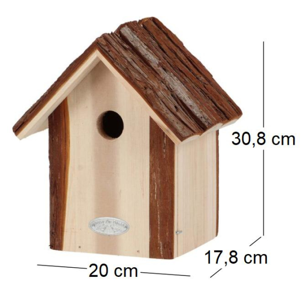 Nichoir pour oiseaux avec toît en écorce - BEST FOR BIRDS