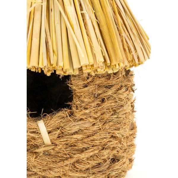 Nichoir en paille et bambou. - 5