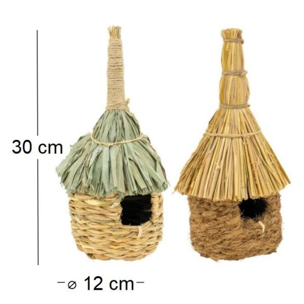 Nichoir en paille et bambou. - AUB-7108