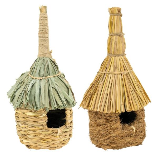 Nichoir en paille et bambou.