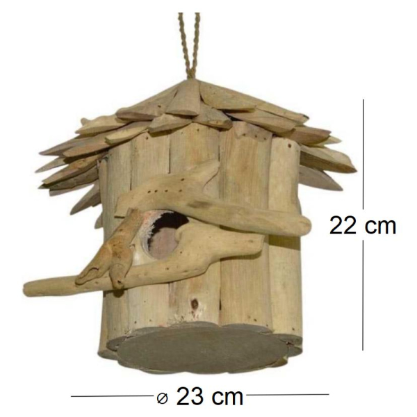 Nichoir rond en bois d'albésia - 5