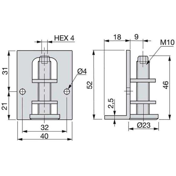 Niveleurs circulaires M10 avec capuchon et support de meuble (Lot de 10) - 31,90