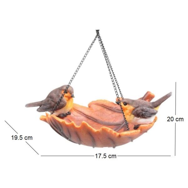 Oiseau dans bain en résine à suspendre - 5