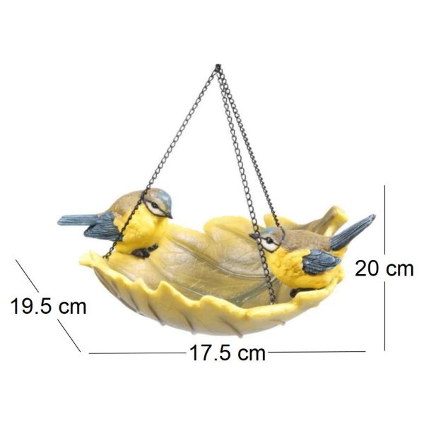 Oiseau dans bain en résine à suspendre - 12,14