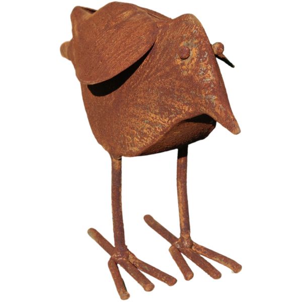 Oiseau décoratif en fer forgé rouillé - HEE-0109