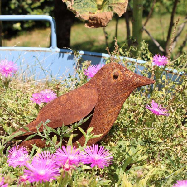 Oiseau décoratif en fer forgé rouillé - 5