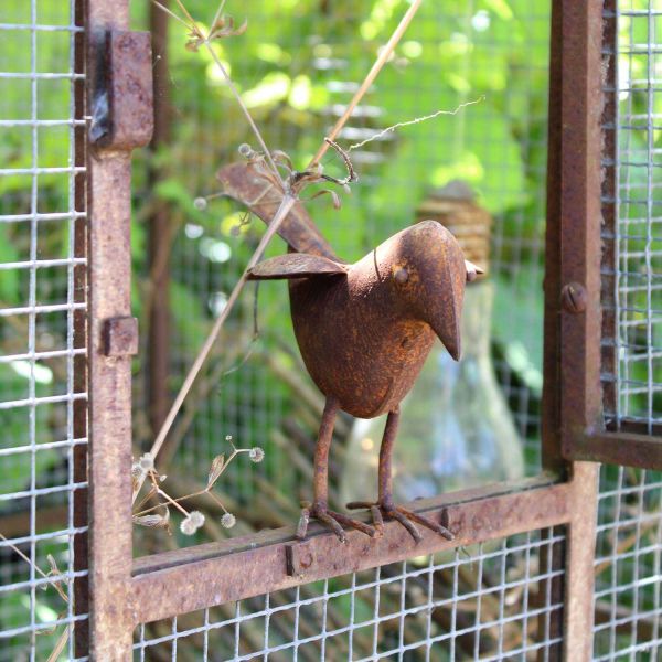 Oiseau décoratif en fer forgé rouillé - 17,90