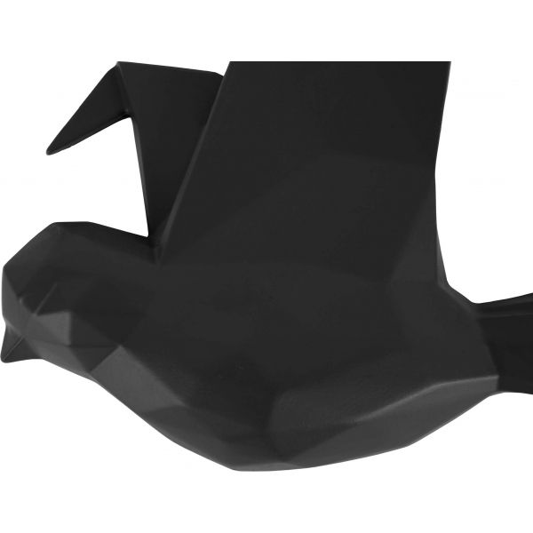 Oiseau fixation murale en résine noir mat origami - PT