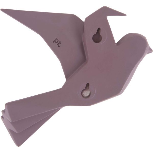 Oiseau fixation murale en résine violet mat origami - PRE-0830