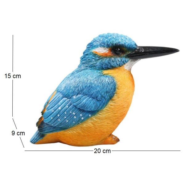 Oiseau martin pêcheur en résine 20 x 9 0x 15 cm - 8,62
