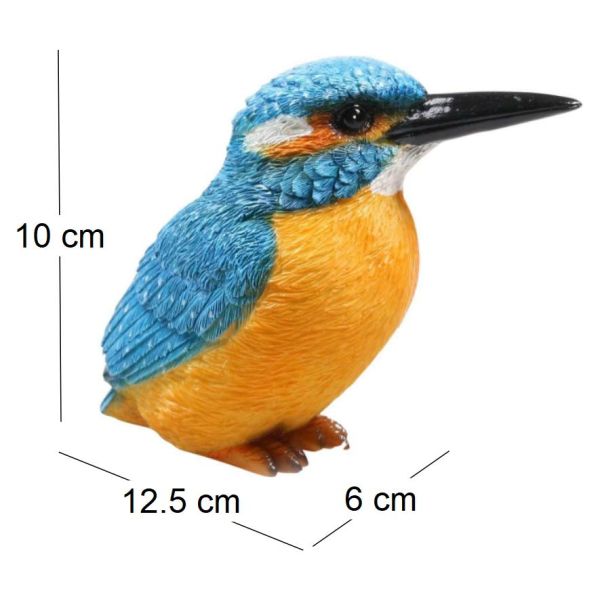 Oiseau martin pêcheur en résine 12.5 x 6 x 10 cm - 3,56