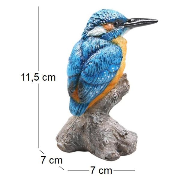 Oiseau martin pêcheur sur tronc en résine - IMH-0180