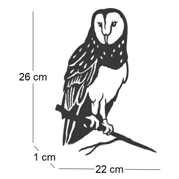 Oiseau sur pique chouette effraie en acier corten - MET-0115