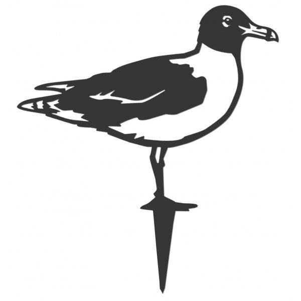 Oiseau sur pique goeland chthyaete en acier corten