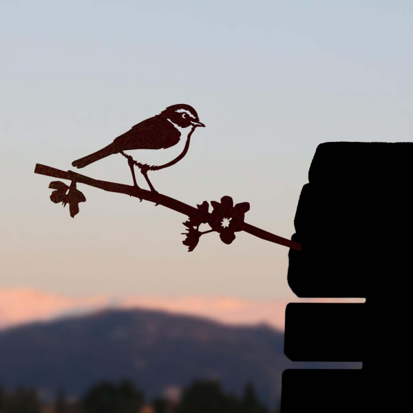 Oiseau sur pique pouillot des canaris en acier corten - 5