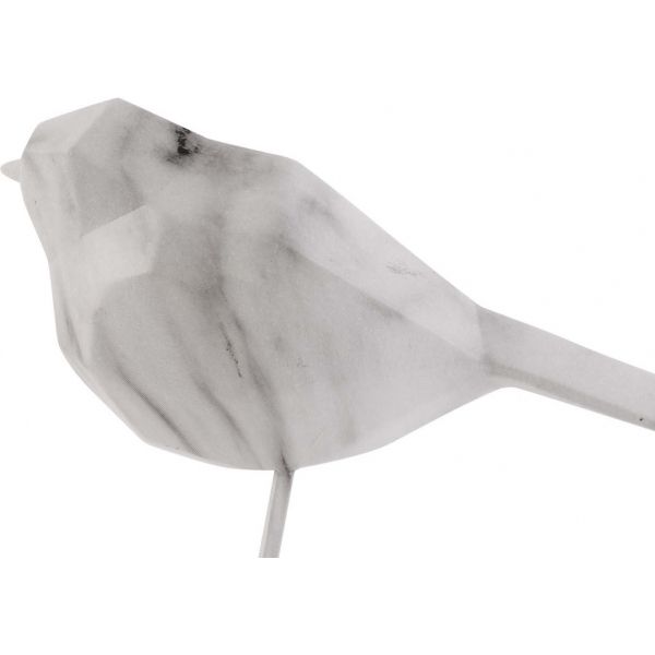 Oiseau en résine blanc effet marbre Origami - 24,90