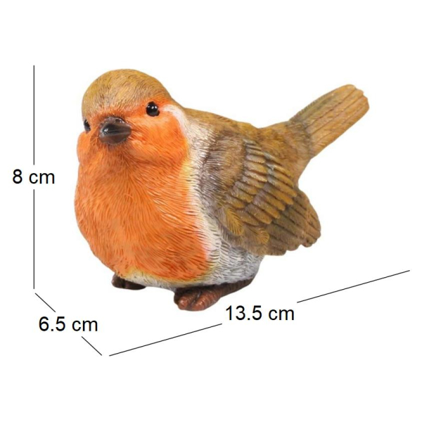 Oiseau rouge-gorge en résine - IMH-0171
