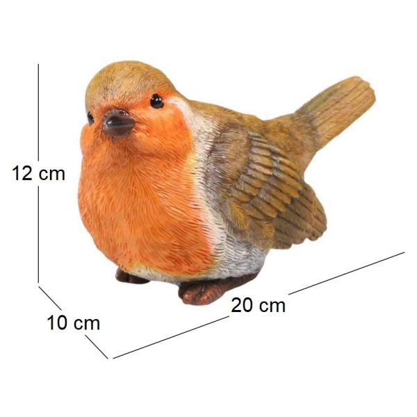 Oiseau rouge-gorge en résine - IMH-0172