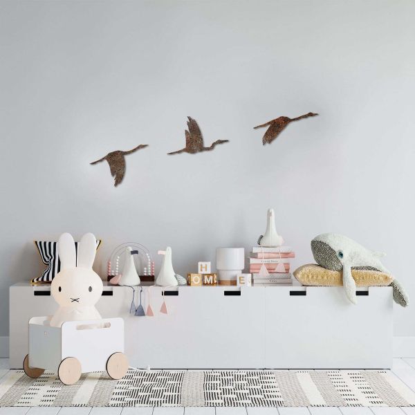 Oiseaux décoratifs en métal Rusty Birds (Lot de 3) - 5