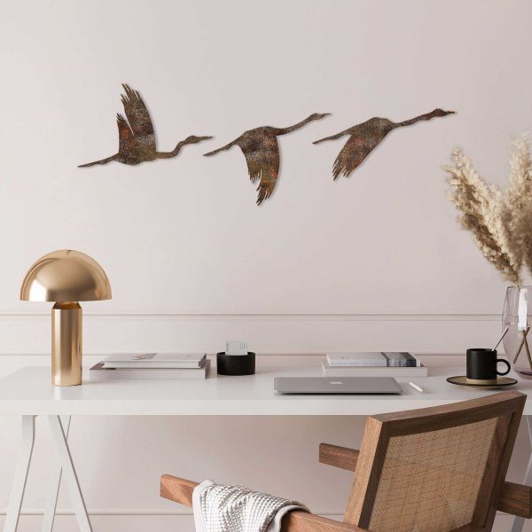 Oiseaux décoratifs en métal Rusty Birds (Lot de 3) - 6