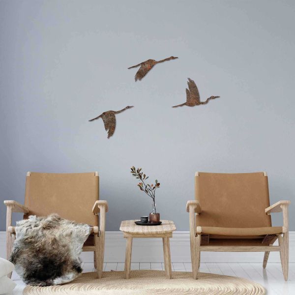 Oiseaux décoratifs en métal Rusty Birds (Lot de 3) - 7