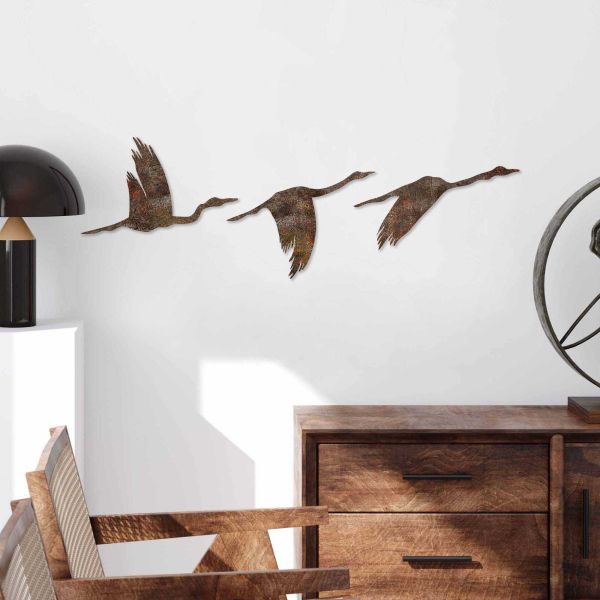 Oiseaux décoratifs en métal Rusty Birds (Lot de 3) - HANAH HOME