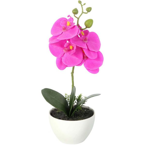 Orchidée artificielle pot en céramique 30 cm