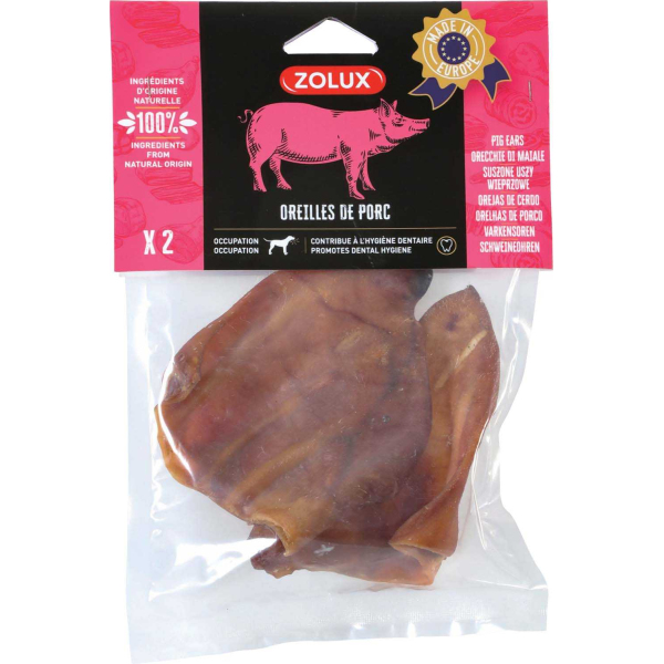 Oreille de porc séchée (3 sachets de 2) - ZOLUX