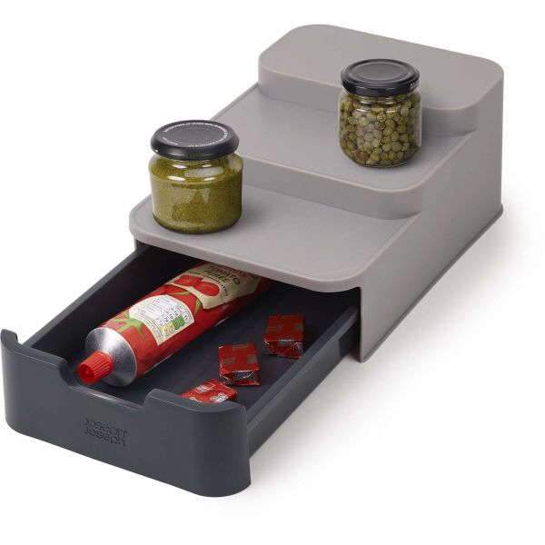 Organisateur De Parfum En Bois 4 Niveaux Avec Tiroir Velours - Présentoir Élégant, Rangement Salle De Bain Ou Coiffeuse