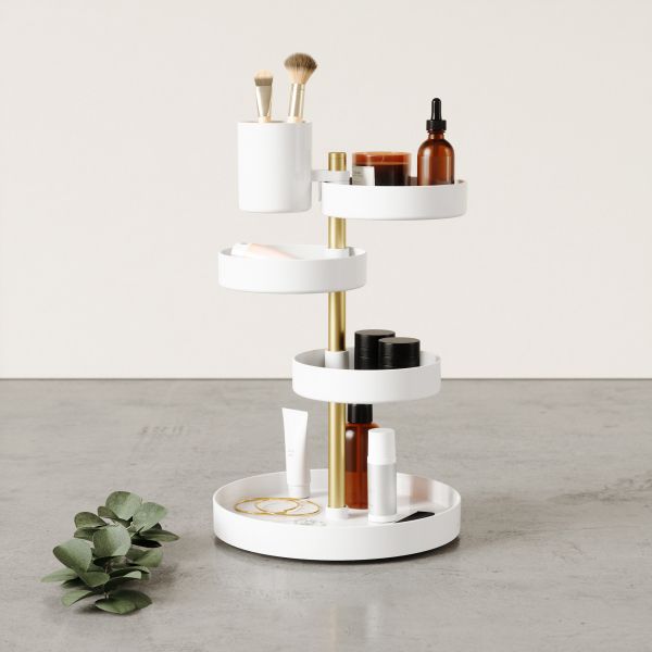 Organisateur de salle de bain 5 plateaux rotatifs Pirouette - 7
