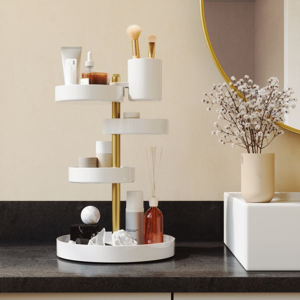 Organisateur de salle de bain 5 plateaux rotatifs Pirouette - 8