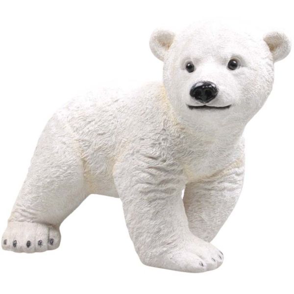 Ours blanc debout en résine