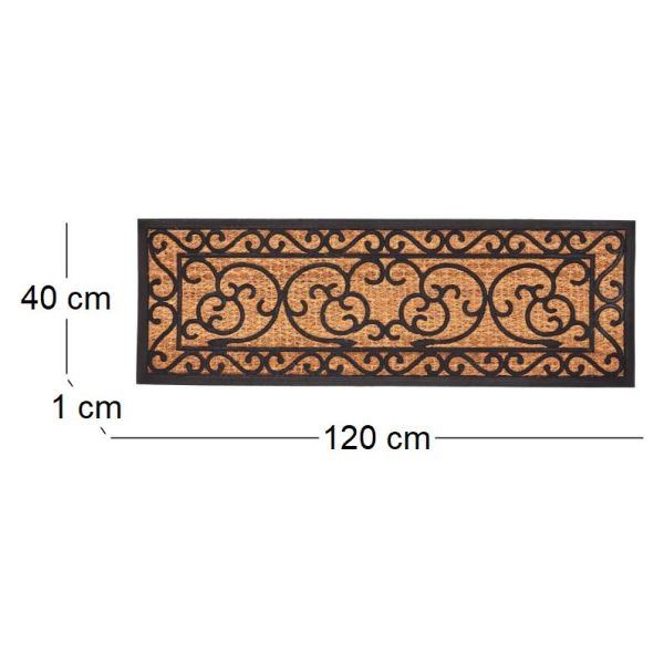 Paillasson en caoutchouc coco Arabesque XL - ESS-1650