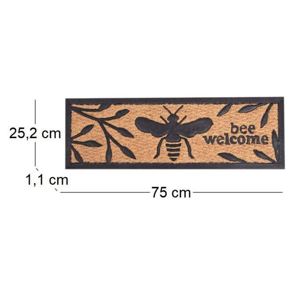 Paillasson en caoutchouc et fibres de coco Abeille - ESS-1759
