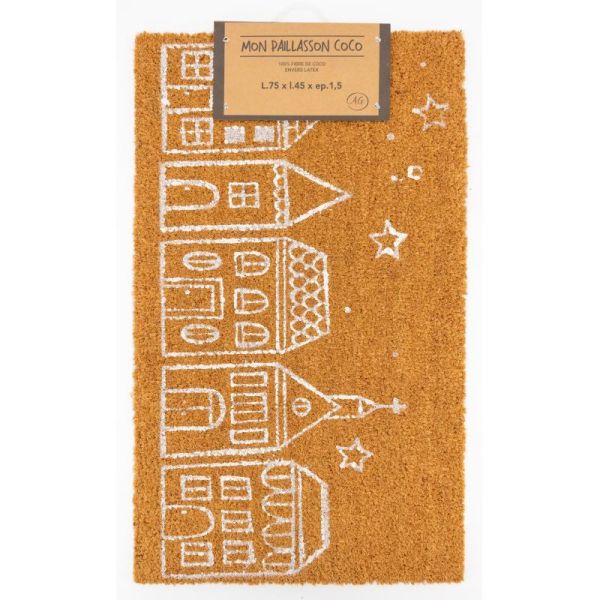 Paillasson coco intérieur extérieur 75 x 45 cm - AUB-6897