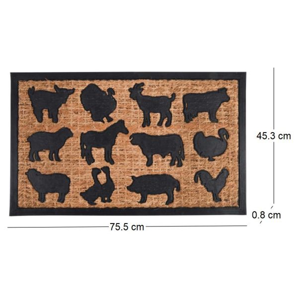 Paillasson coco et caoutchouc Animaux de la ferme - ESS-1094