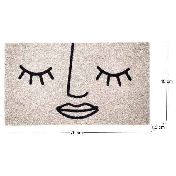 Paillasson déco en fibres de coco 70 x 40 cm - FISURA