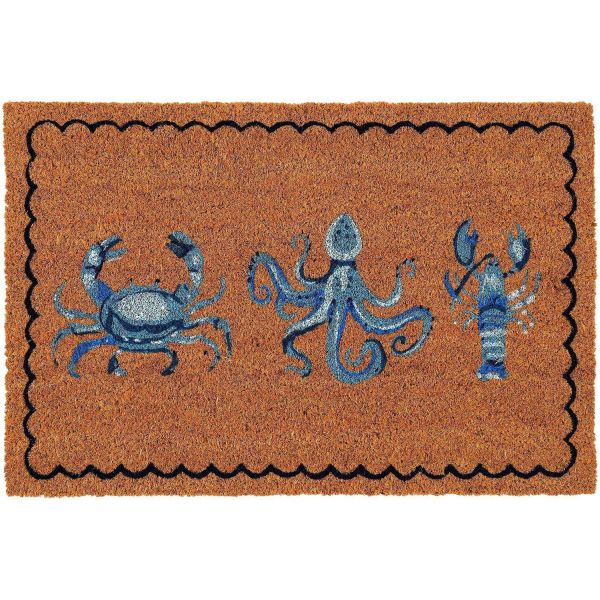 Paillasson en fibre de coco Vie marine 60 x 40 cm