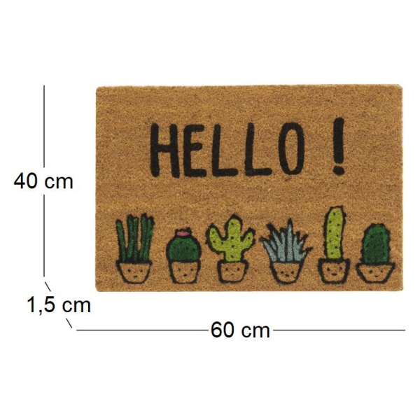 Paillasson en fibre de coco 60 x 40 cm - AUB-4598