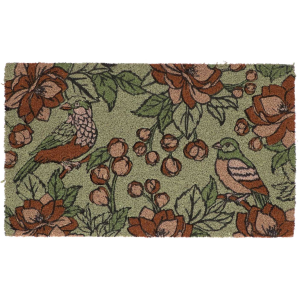 Paillasson en fibres de coco Flowers and bird