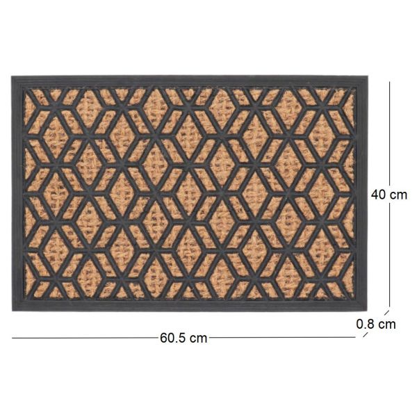Paillasson en fibres de coco et caoutchouc 60 x 40 cm - 9